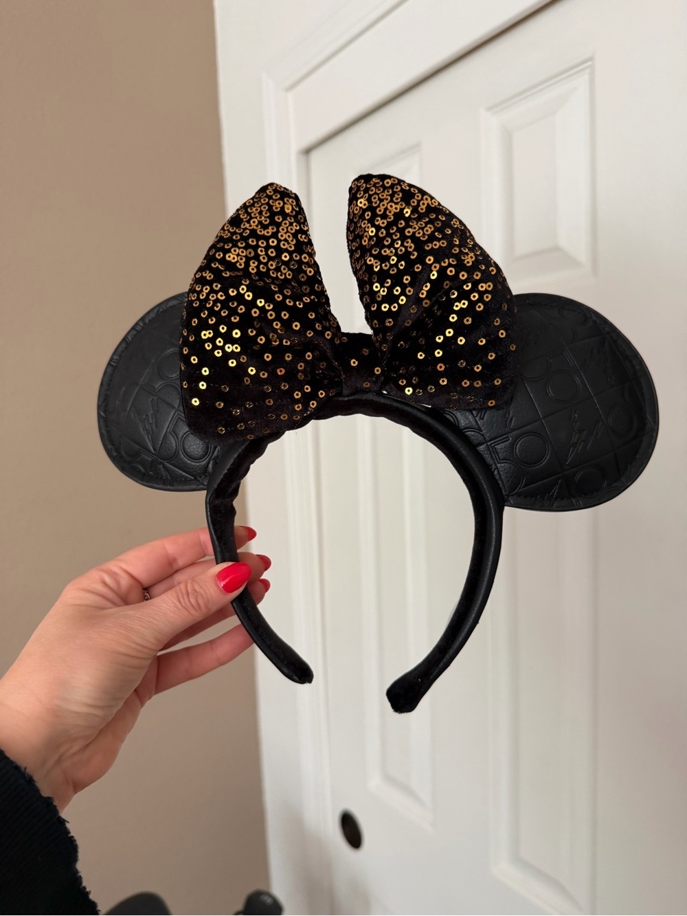 Disney Parks 50th Anniversary Black Gold Minnie Ears Headband Walt Disney World